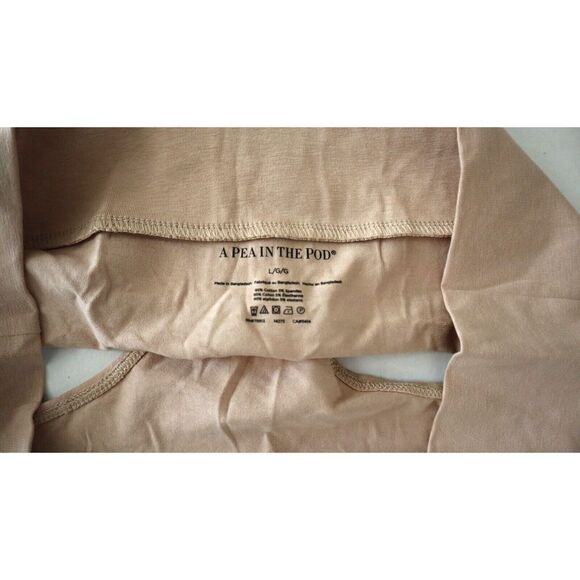 A Pea In The Pod M19331 Women's Sz Large Beige Maternity Fold Over Panties - Picture 4 of 6